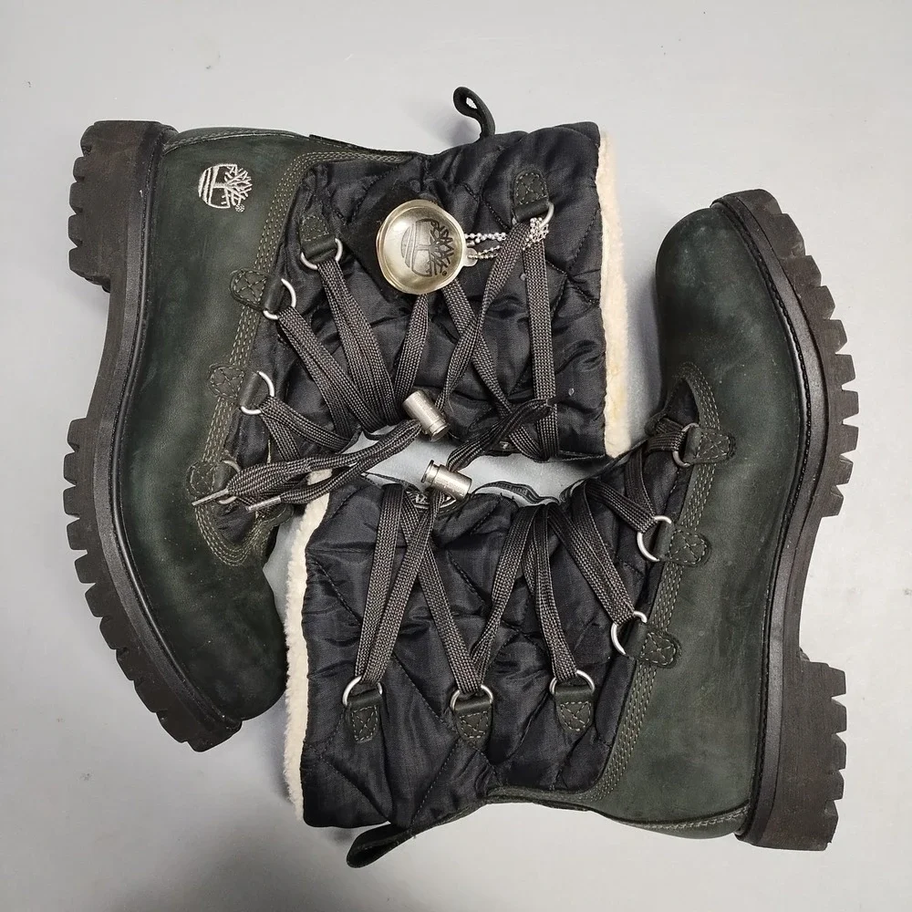 Timberland Insulated Water Resistant‎ Boots Mens US 10.5M Black Faux Fur Lined